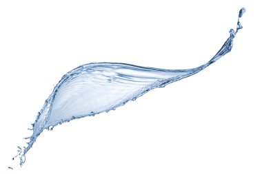 Su sıçraması beyaz üzerine izole edilmiş.