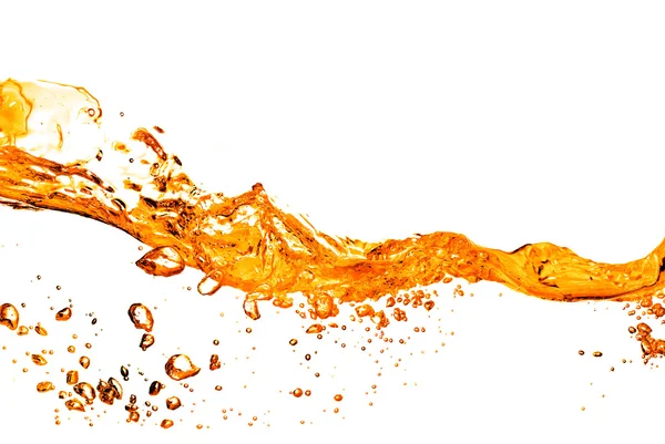 Orange water splash isolated on white — Stock Photo, Image