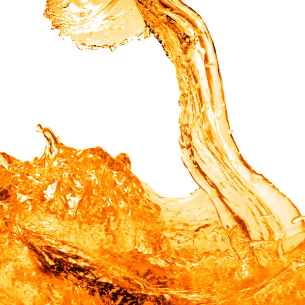 Salpicadura de agua naranja aislada en blanco — Foto de Stock