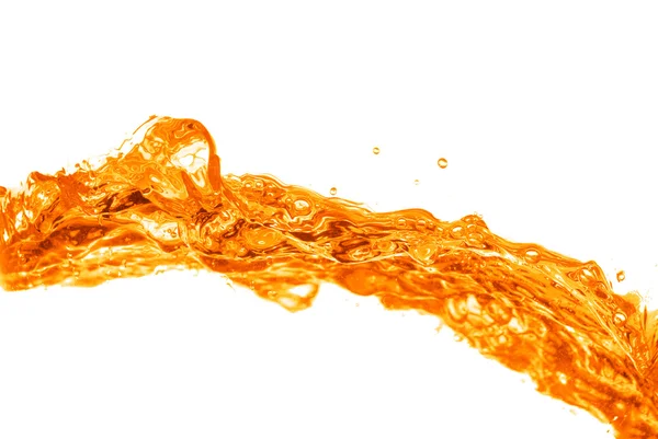 Oranje water splash geïsoleerd op wit — Stockfoto