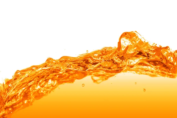 Elszigetelt fehér narancssárga víz-splash — Stock Fotó