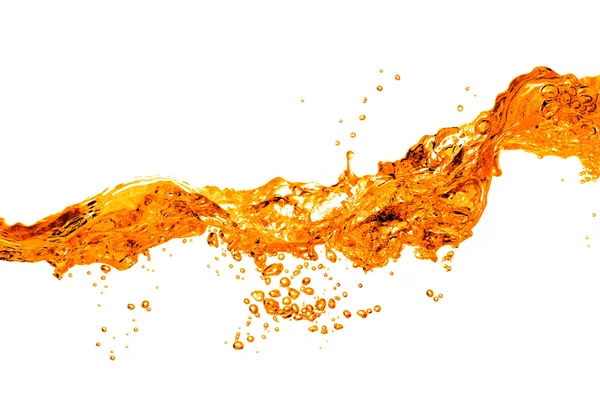 Orange water splash isolated on white — Stock Photo, Image