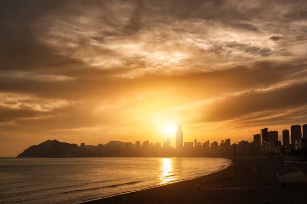 View of Benidorm on sunset, Costa Blanca, Spain — Stock Photo, Image