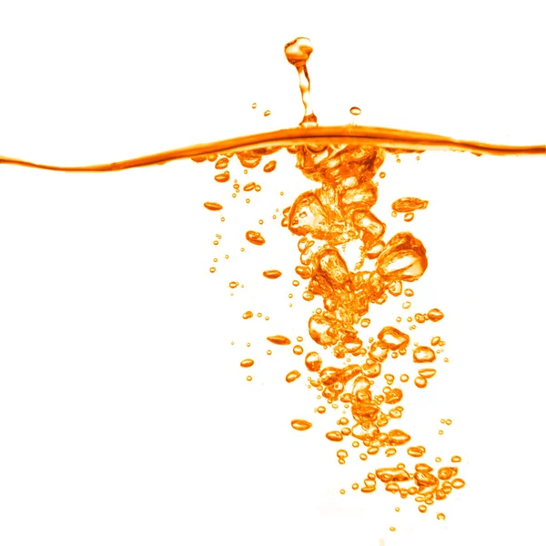 Orange water splash isolated on white — Stock Photo, Image