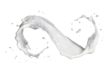 sıçrama üzerinde beyaz izole süt