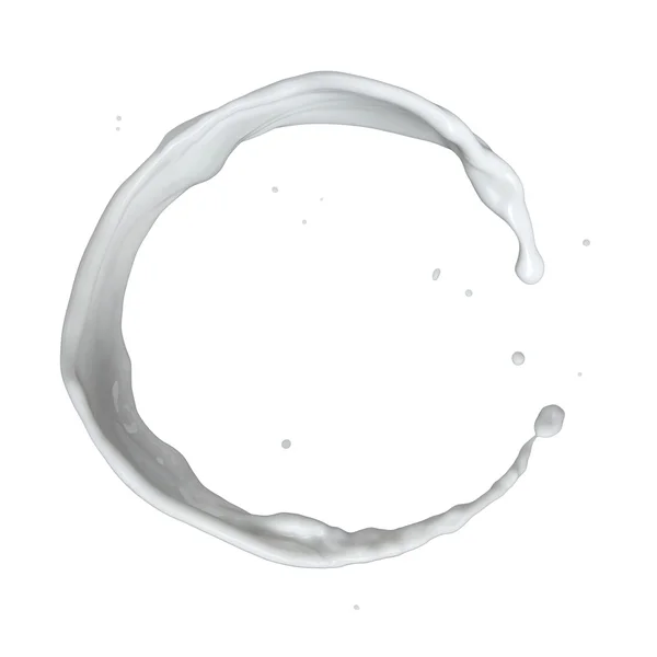 Salpicos de leite isolados sobre branco — Fotografia de Stock