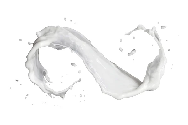 Mleko na białym tle rozchlapać — Zdjęcie stockowe