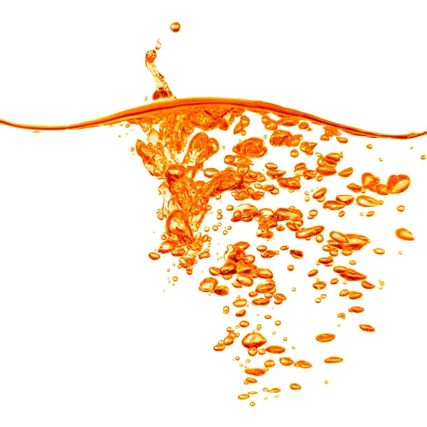 Orange water splash isolated on white — Stock Photo, Image