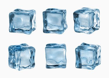 ice cubes isolated on white clipart