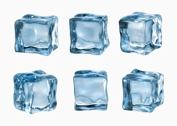 Ice cubes isolated on white Stock Photo