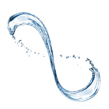 Su sıçraması beyaz üzerine izole edilmiş.