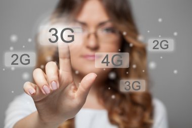 kadın 3 g dokunmatik düğmesine basarak