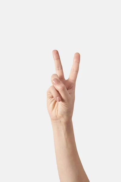 Внутренний Отсчет Ладоней Пальцах Женская Рука Вертикальном Положении Пальцами Торчащими — стоковое фото