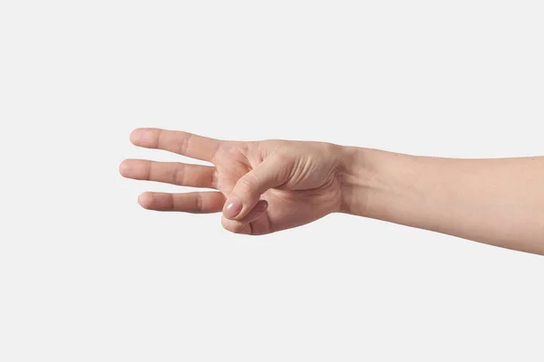 Numerische Zählung Den Fingern Weibliche Hand Horizontaler Position Mit Sechs — Stockfoto