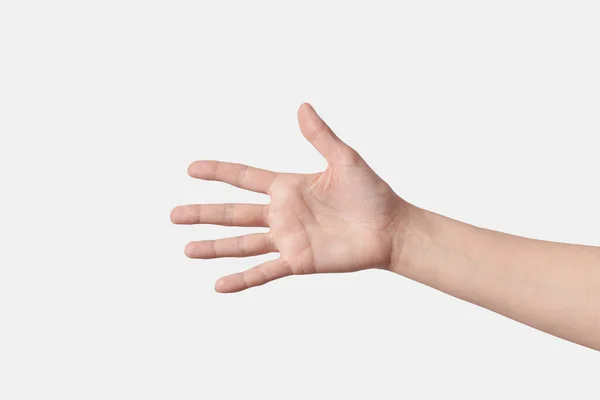 Numerische Zählung Den Fingern Weibliche Hand Mit Handgelenk Horizontaler Position — Stockfoto