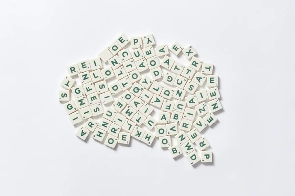 Scrabble Collection Tuiles Sur Fond Blanc Avec Place Pour Texte — Photo