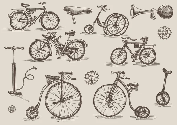 Retro-Fahrräder — Stockvektor