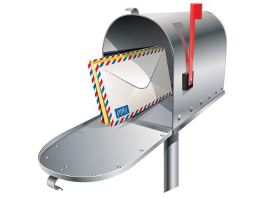 metal postbox zarflarla