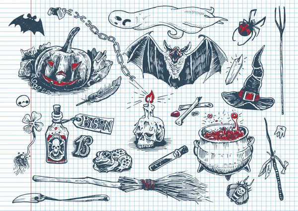 Хеллоуїн doodle — стоковий вектор