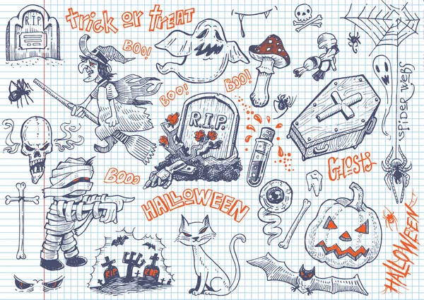 Halloween leuk doodle 2 — Stockvector