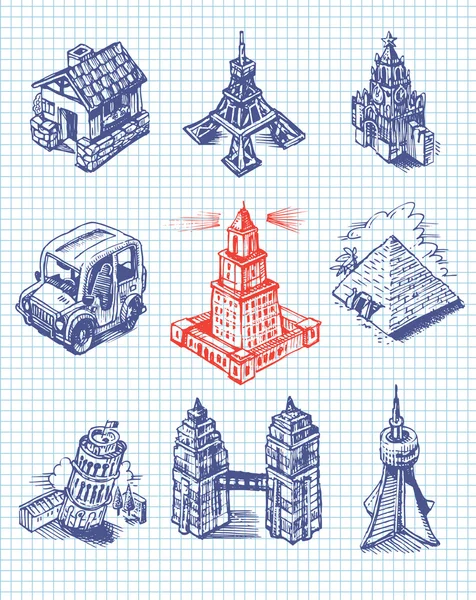 Towers of the world Stock Vector