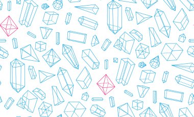 kristaller, geometrik şekiller ve elmas seamless modeli