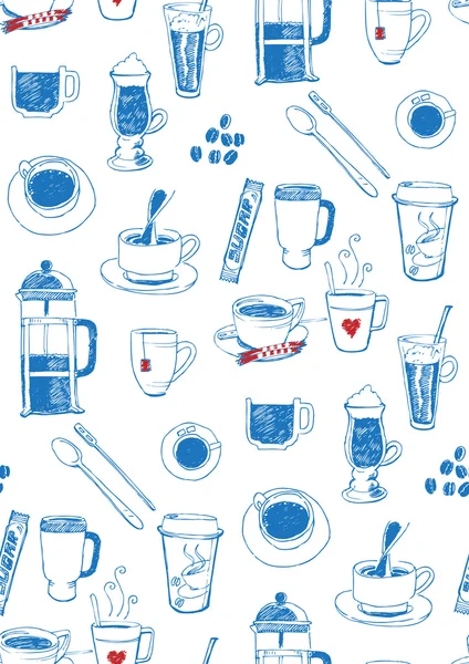 咖啡和茶的无缝模式 — 图库矢量图片#