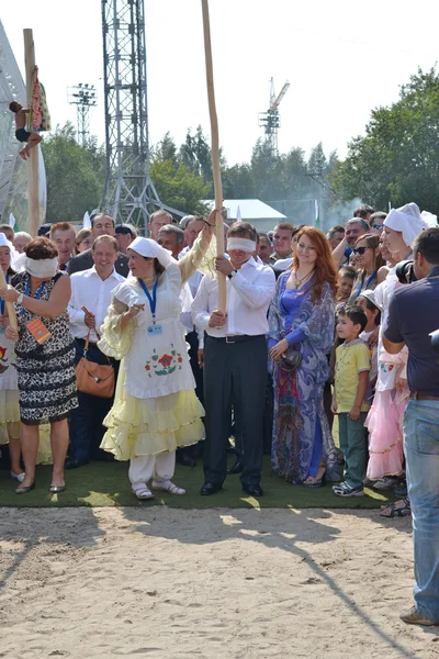 The governor of the Tyumen region Vladimir Yakushev took part in Federal Sabantuy 03.08.2013, Tyumen — Stock Photo, Image