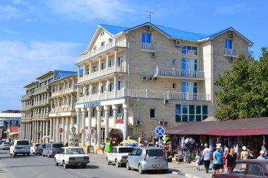 chernomorskaya vityazevo, krasnodar Krayı, rus sokak üzerinde otel