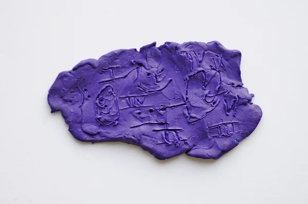 Children's drawings on plasticine — Stock Photo, Image