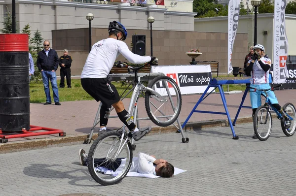 Timur ibragimov ve mikhail sukhanov'ın performansı, şampiyonları — Stok fotoğraf