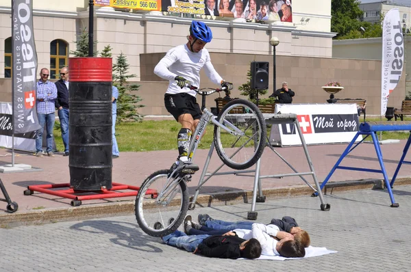 Timur Endre teljesítmény, a ciklus tria Oroszország Bajnokok — Stok fotoğraf