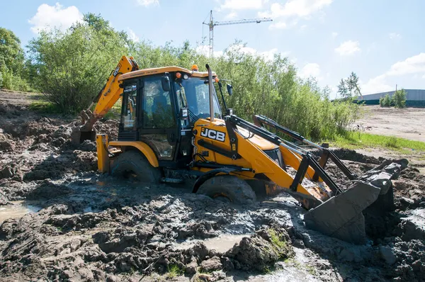 Tyumen Russie Juillet 2021 Tracteur Pelle Bulldozer Coincé Dans Sable — Photo