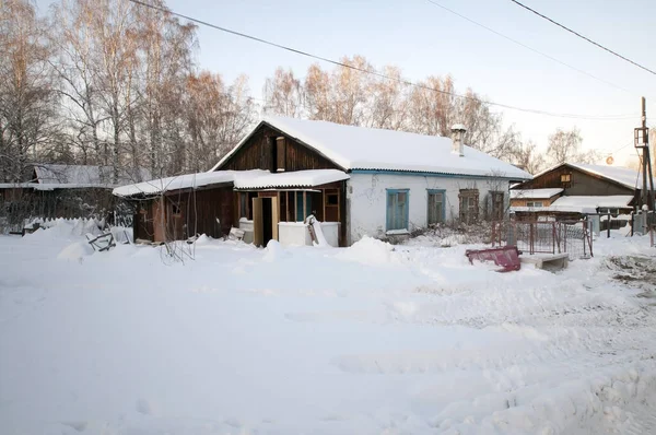 Several Village Houses Outskirts Tyumen Russia — Stock Photo, Image