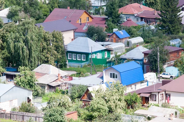 Several Residential Buildings Russian Village Summer — Stockfoto