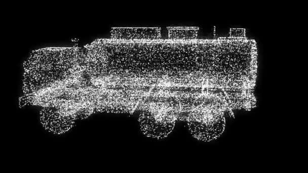 CG truck into SUV particles transformation. Seamless loop — Stock Video