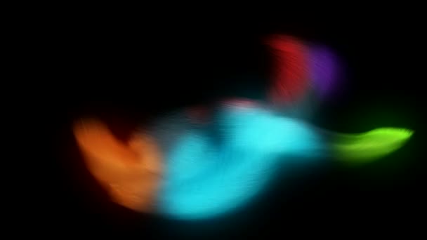 Fast moving and changing form. Loopable Colorful abstractions over black — Stock Video