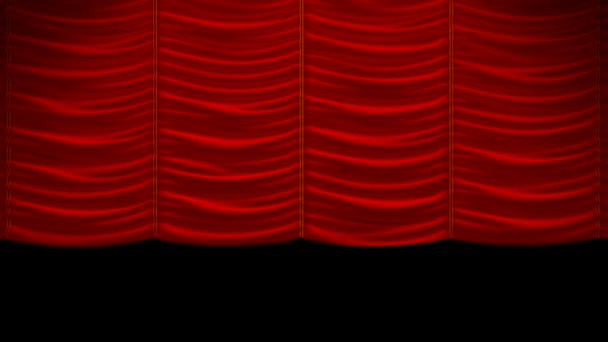 Curtain up, with beautiful cloth pattern. Alpha channel is included. You can rewind the video and drop the curtain — Stock Video