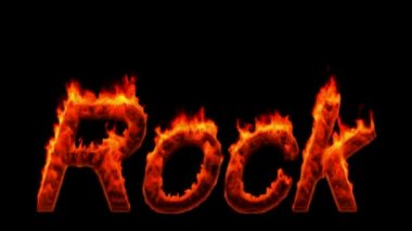 loopable yanan rock kelime. Alfa kanalı bulunur