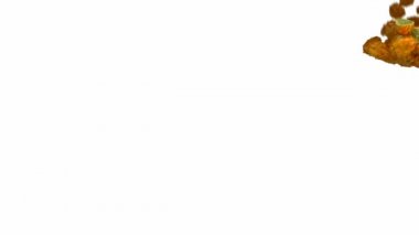 boynuzlu kavun akışı yavaş hareket üzerinde beyaz ile