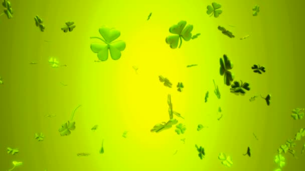 Loopable St. Patrick 's Day clover - Motion Background — стоковое видео