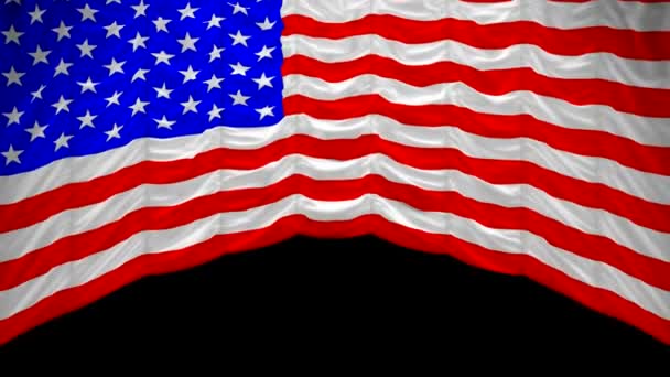 USA zászló függöny fel. Alfa-csatorna szerepel — Stock videók