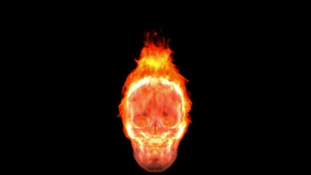単発の燃える頭蓋骨 — ストック動画