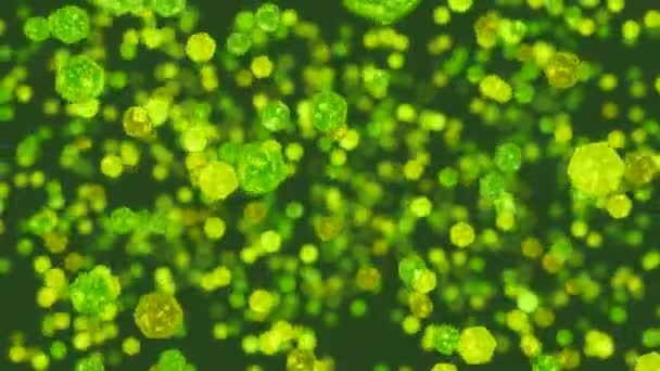 Salpicadura de burbujas abstractas verdes y luces — Vídeos de Stock