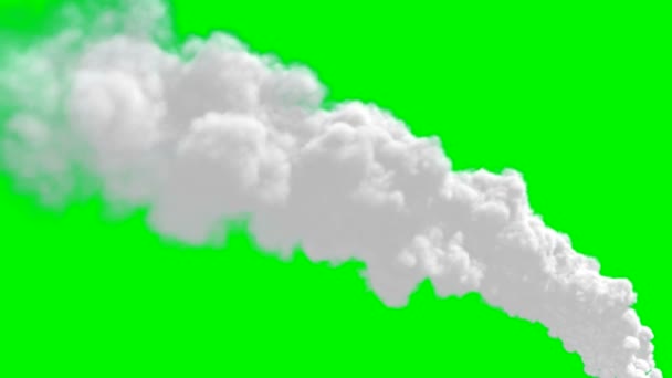 Skorstenen rökkanalen rök timelapse över grön skärm — Stockvideo