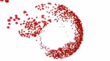 yavaş hareket üzerinde beyaz ile kırmızı kiraz akış