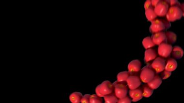 ağır çekim siyah üzerine kırmızı elma akışına