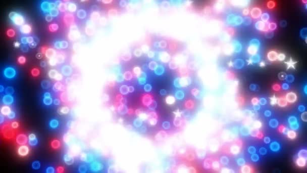 Renkli yıldız parlak ve parlak şekilleri — Stok video