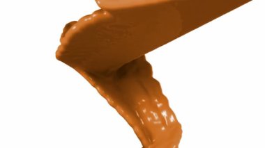 sıvı sütlü çikolata akış beyaz arka plan üzerinde