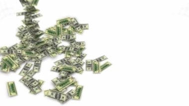 Bizi dolar demetleri ile yavaş hareket akışı. para ve zenginlik
